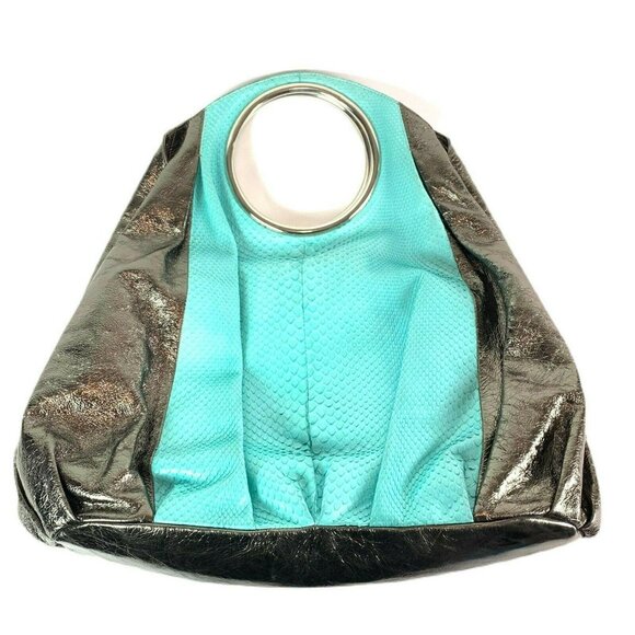 🟣🟣🟣 JANE AUGUST Women's Genuine Python Leather Hobo Handbag - Picture 3 of 9